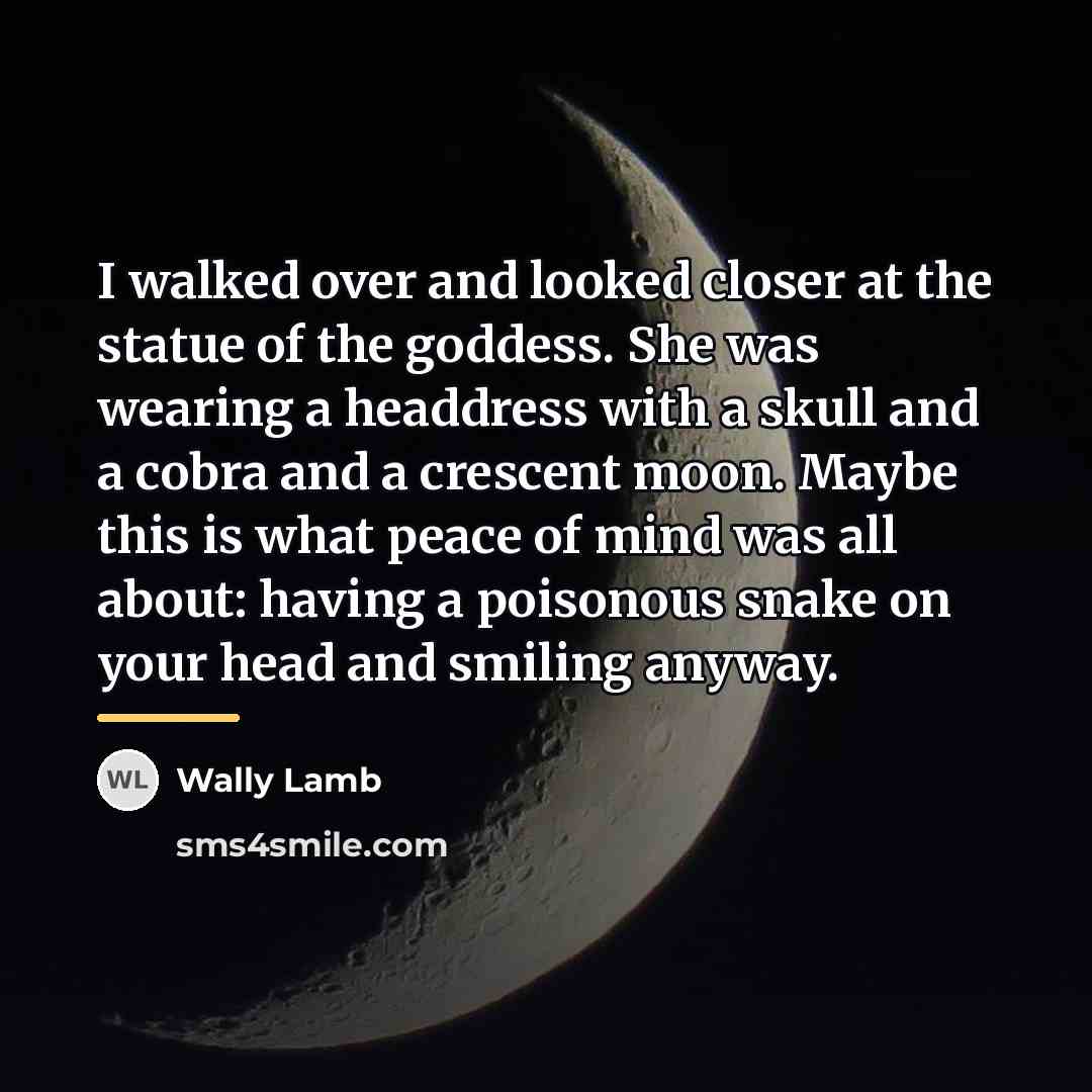 “I walked over and looked closer at the statue of…” quote by Wally Lamb