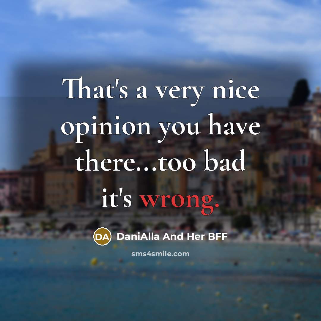 “That's a very nice opinion you have there...too bad it's wrong.” quote by DaniAlla And Her BFF