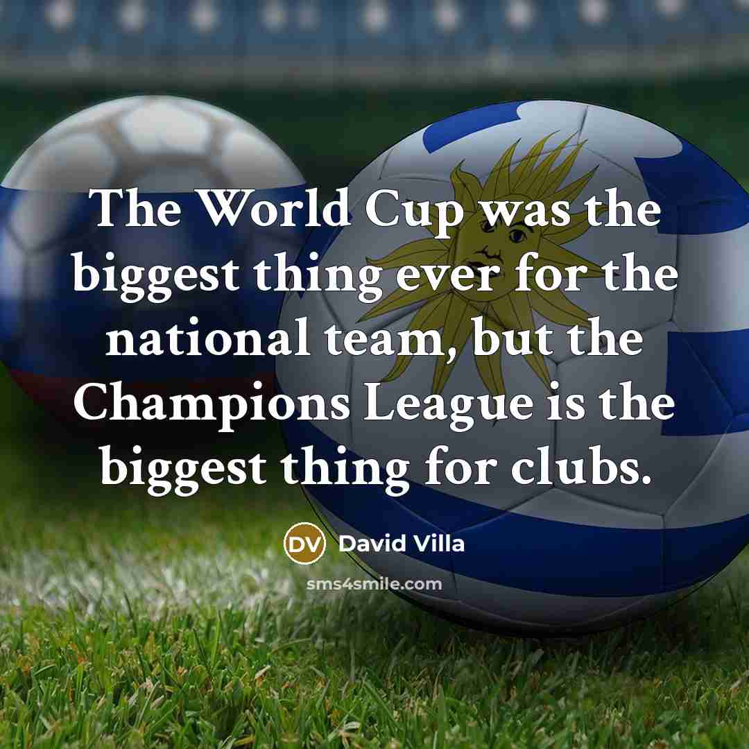 “The World Cup was the biggest thing ever for the…” quote by David Villa