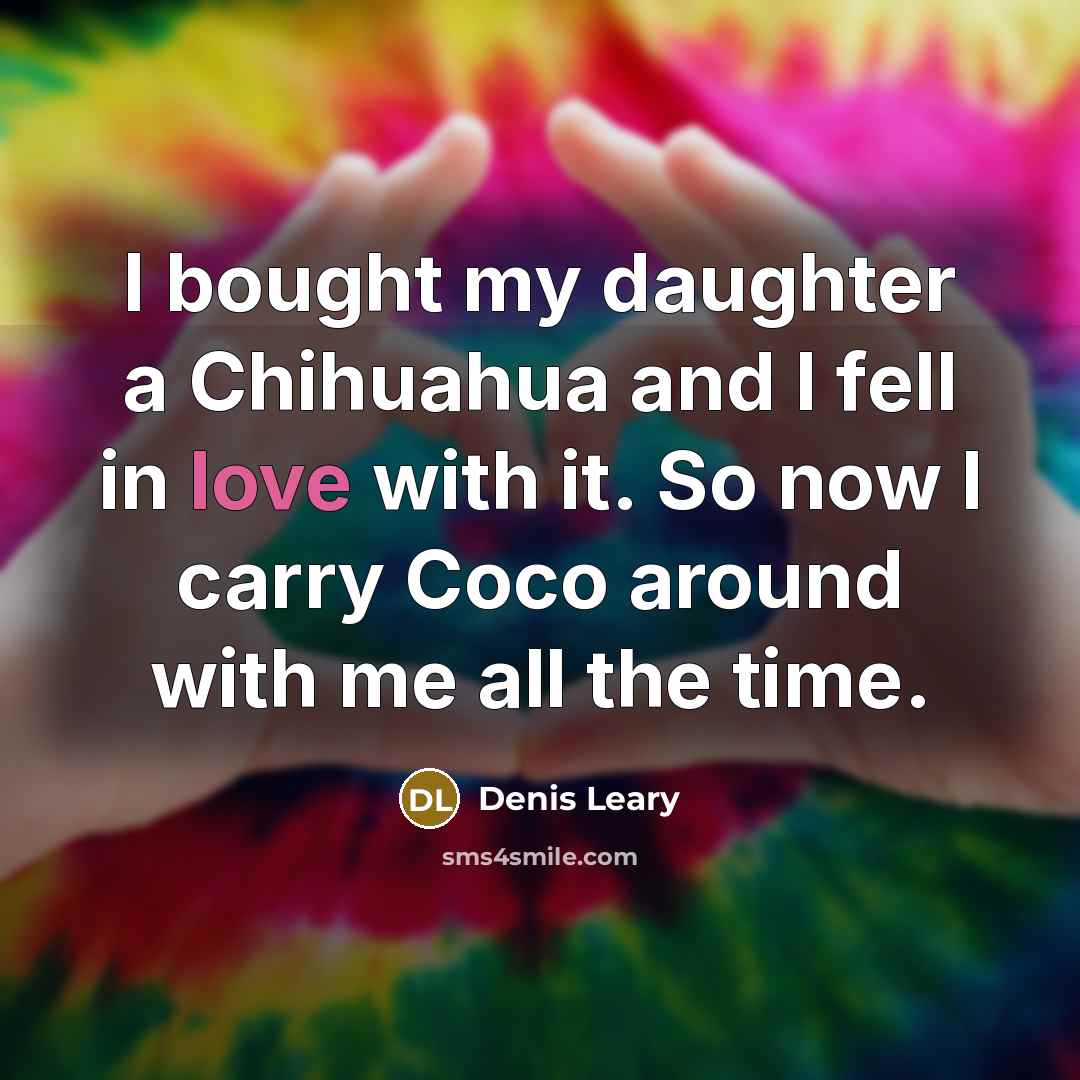 “I bought my daughter a Chihuahua and I fell in…” quote by Denis Leary