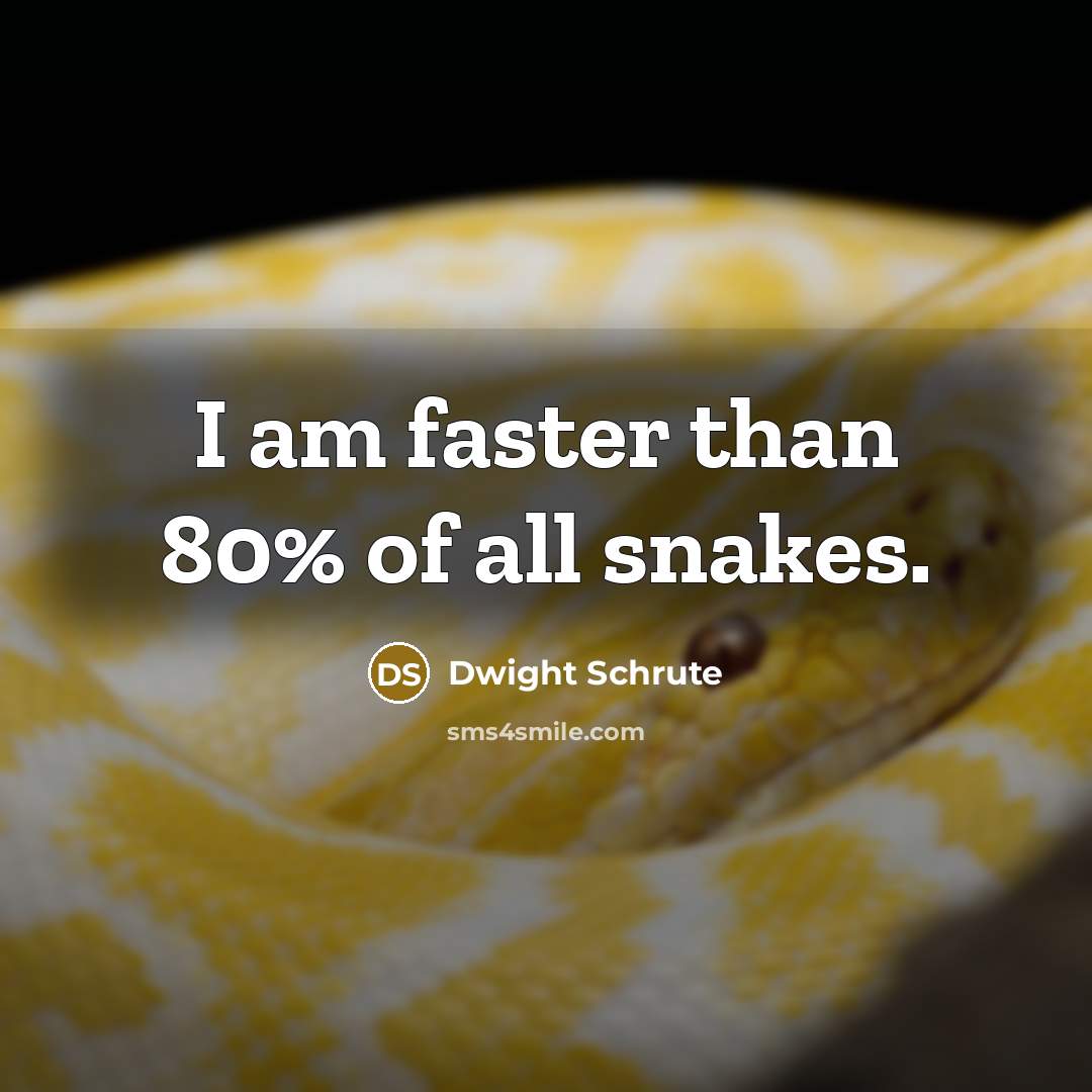 “I am faster than 80% of all snakes.…” quote by Dwight Schrute