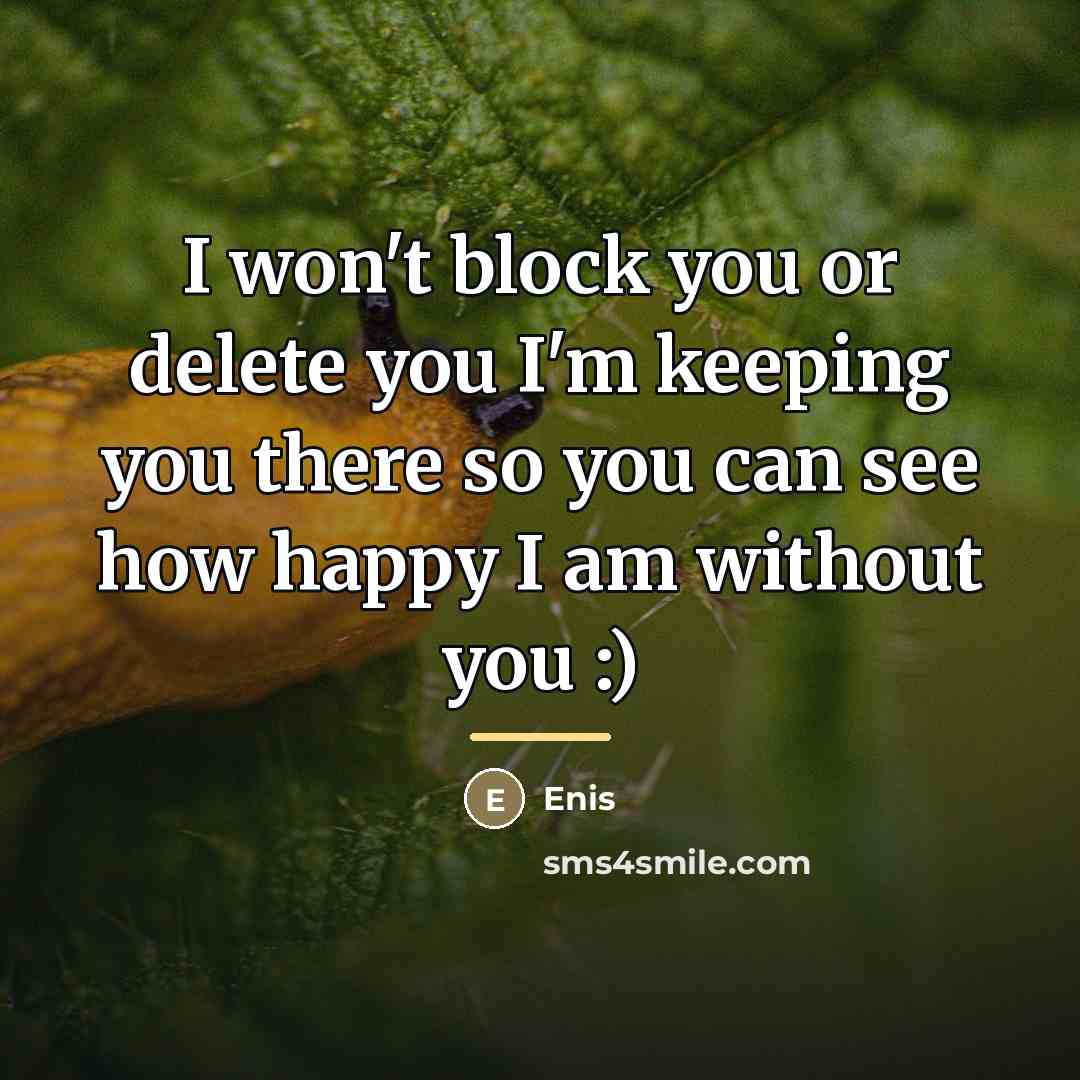 “I won't block you or delete you I'm keeping you…” quote by Enis
