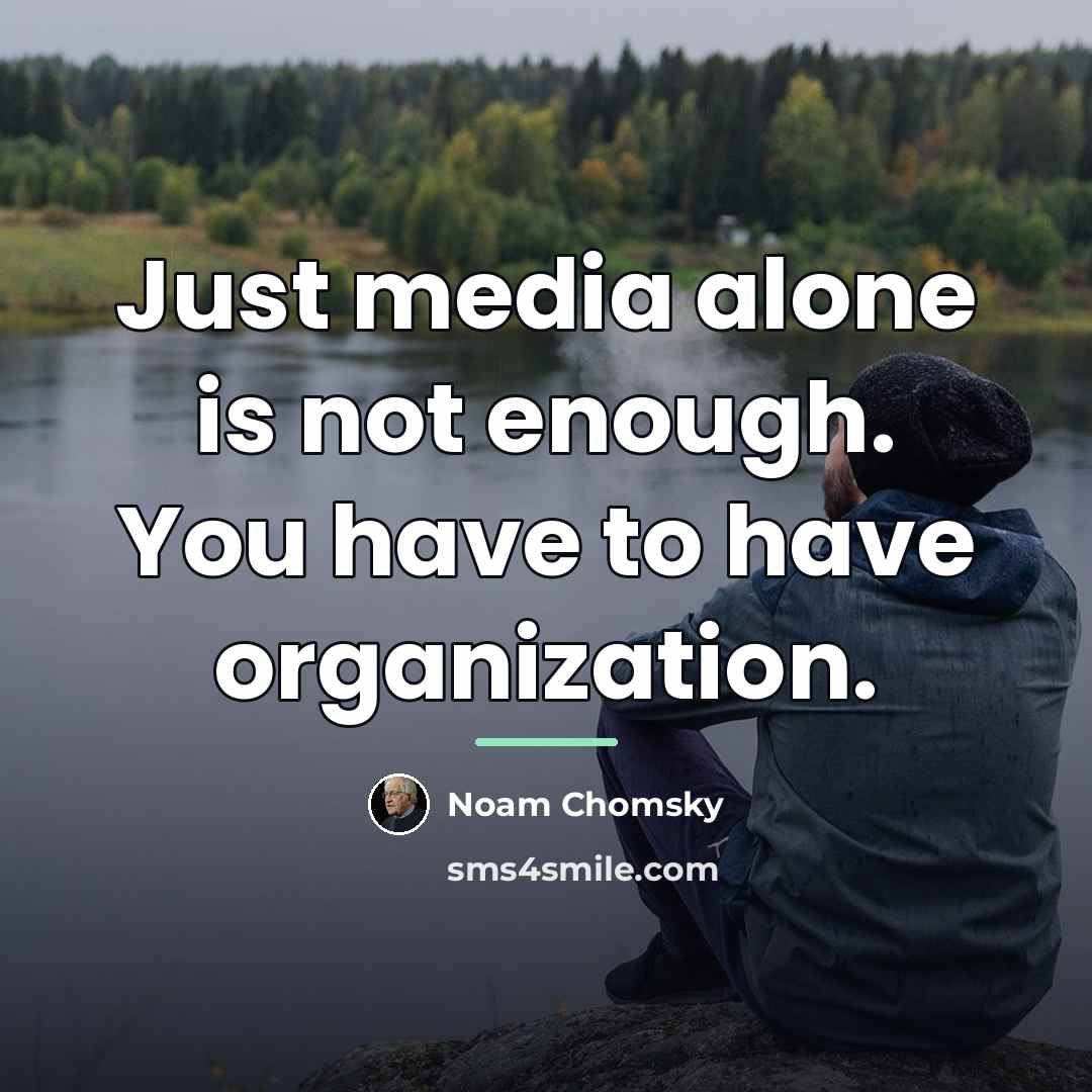 “Just media alone is not enough. You have to have…” quote by Noam Chomsky