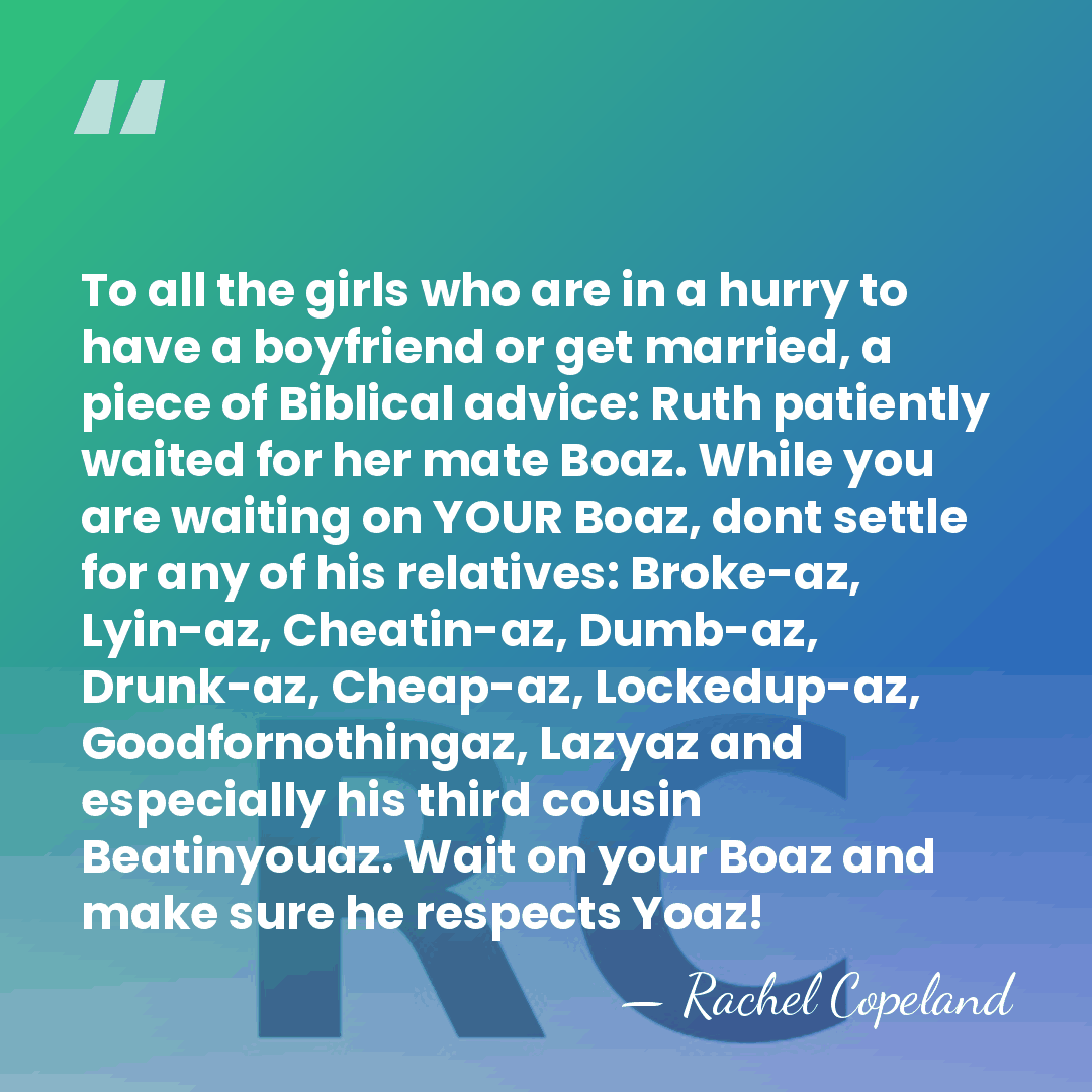 To all the girls who are in a hurry to have a&hellip; - Rachel Copeland