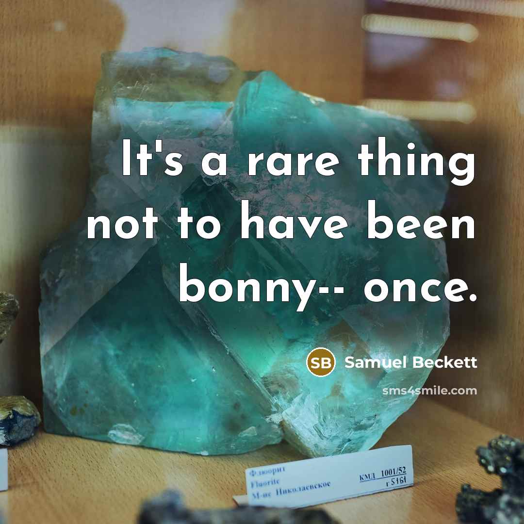 “It's a rare thing not to have been bonny-- once.…” quote by Samuel Beckett
