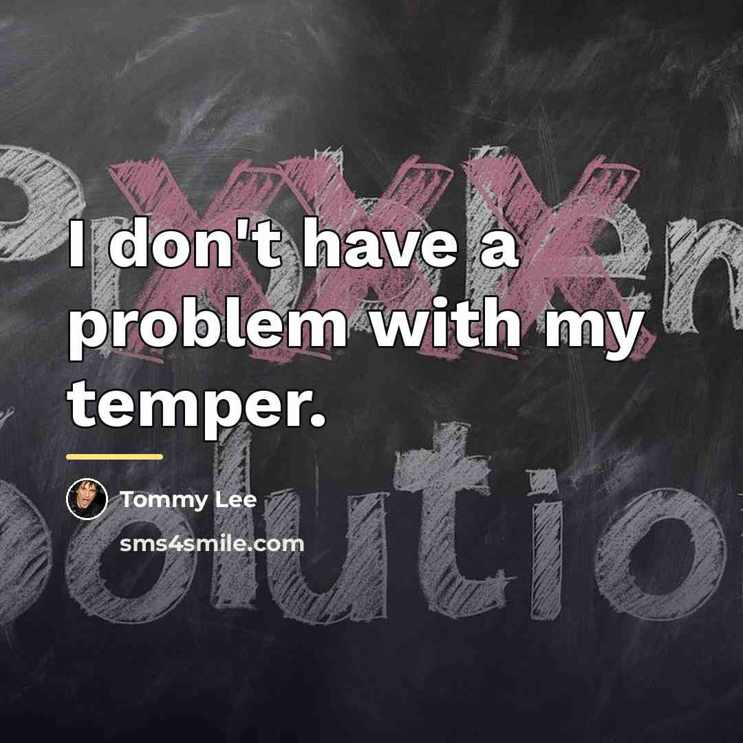 “I don't have a problem with my temper.…” quote by Tommy Lee