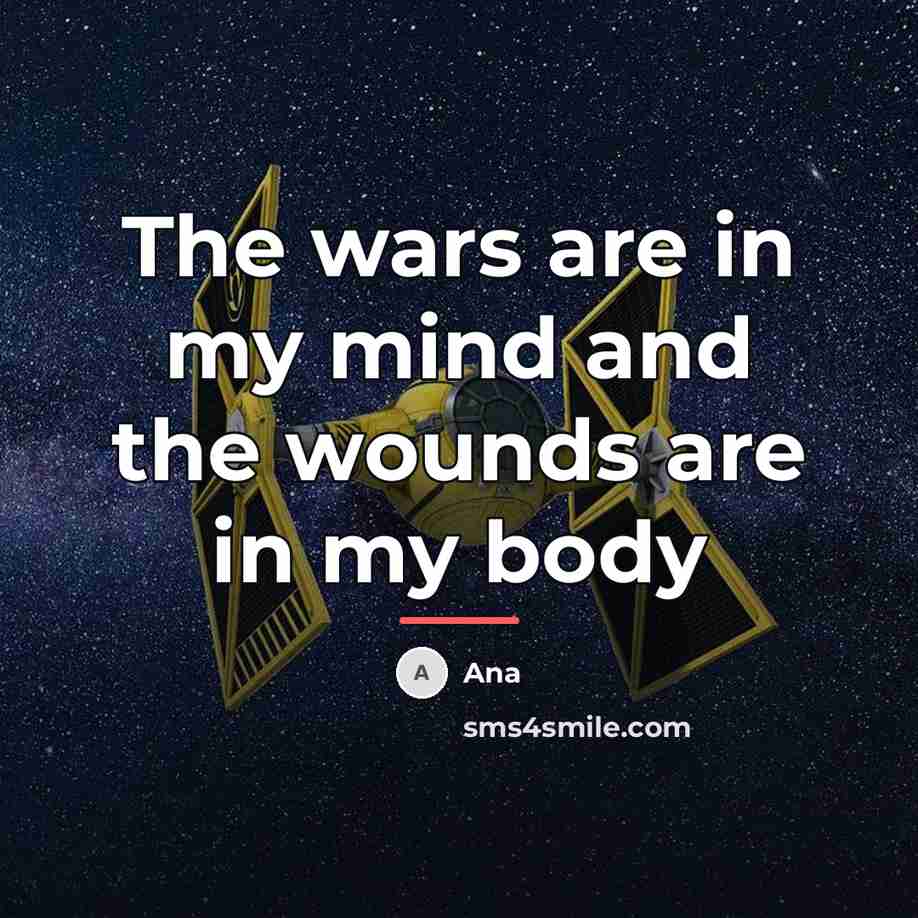 “The wars are in my mind and the wounds are…” quote by Ana