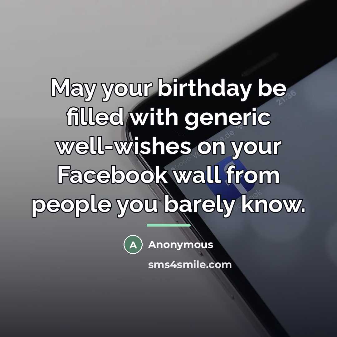 “May your birthday be filled with generic well-wishes on your…” quote by Anonymous