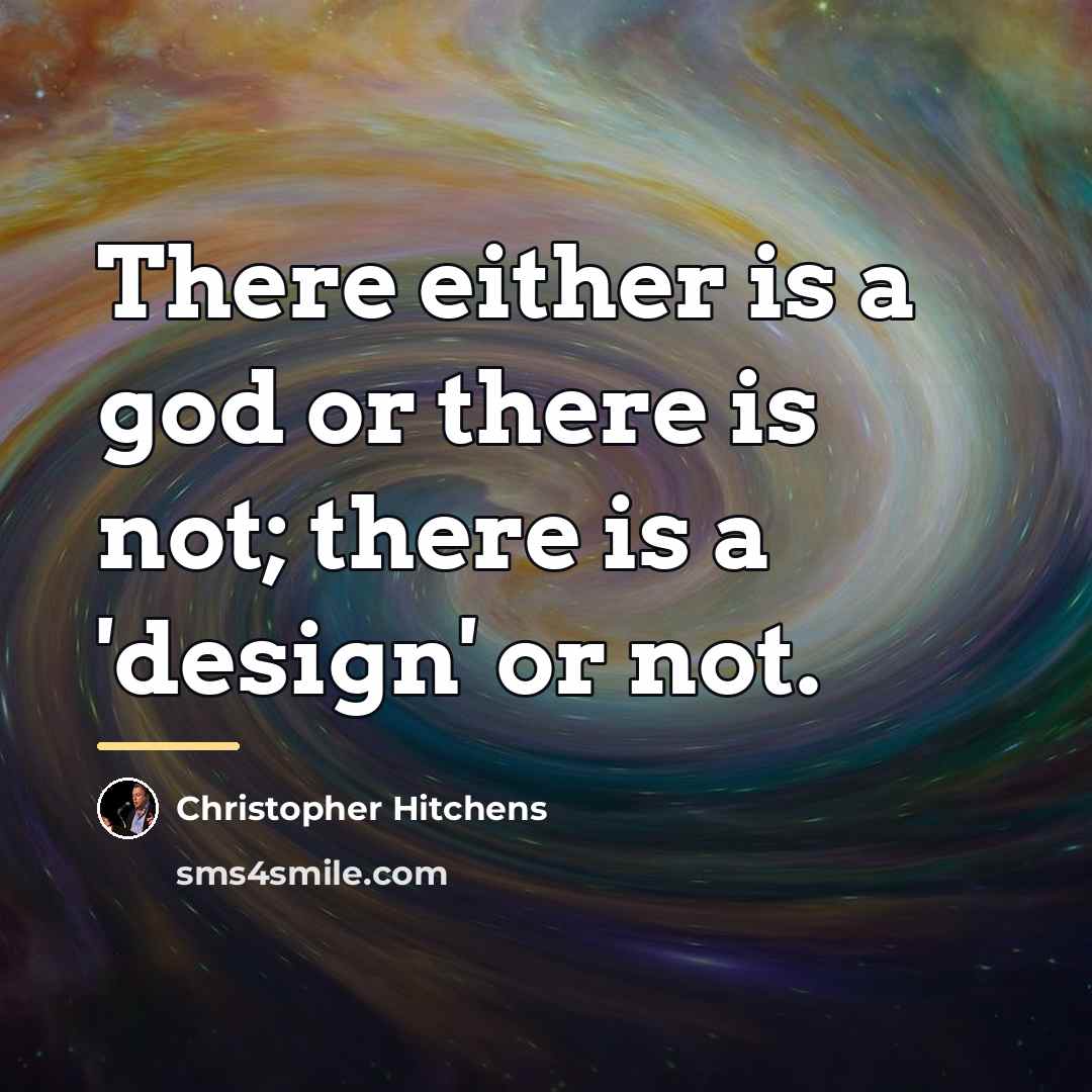 “There either is a god or there is not; there…” quote by Christopher Hitchens