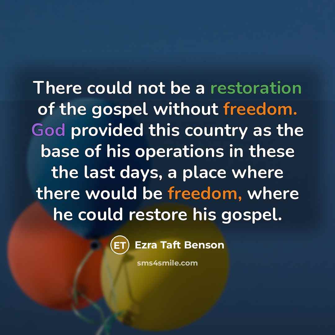 “There could not be a restoration of the gospel without…” quote by Ezra Taft Benson