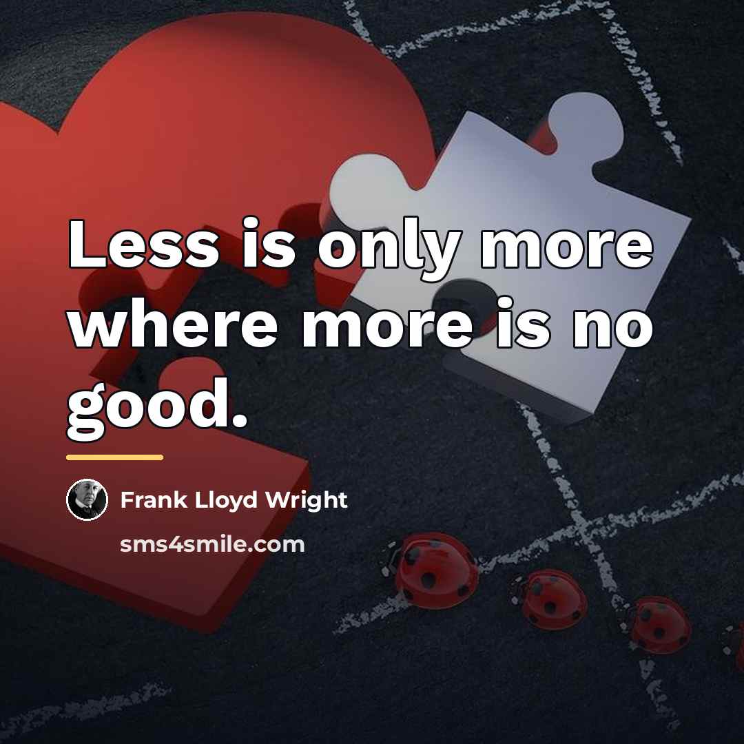 “Less is only more where more is no good.…” quote by Frank Lloyd Wright