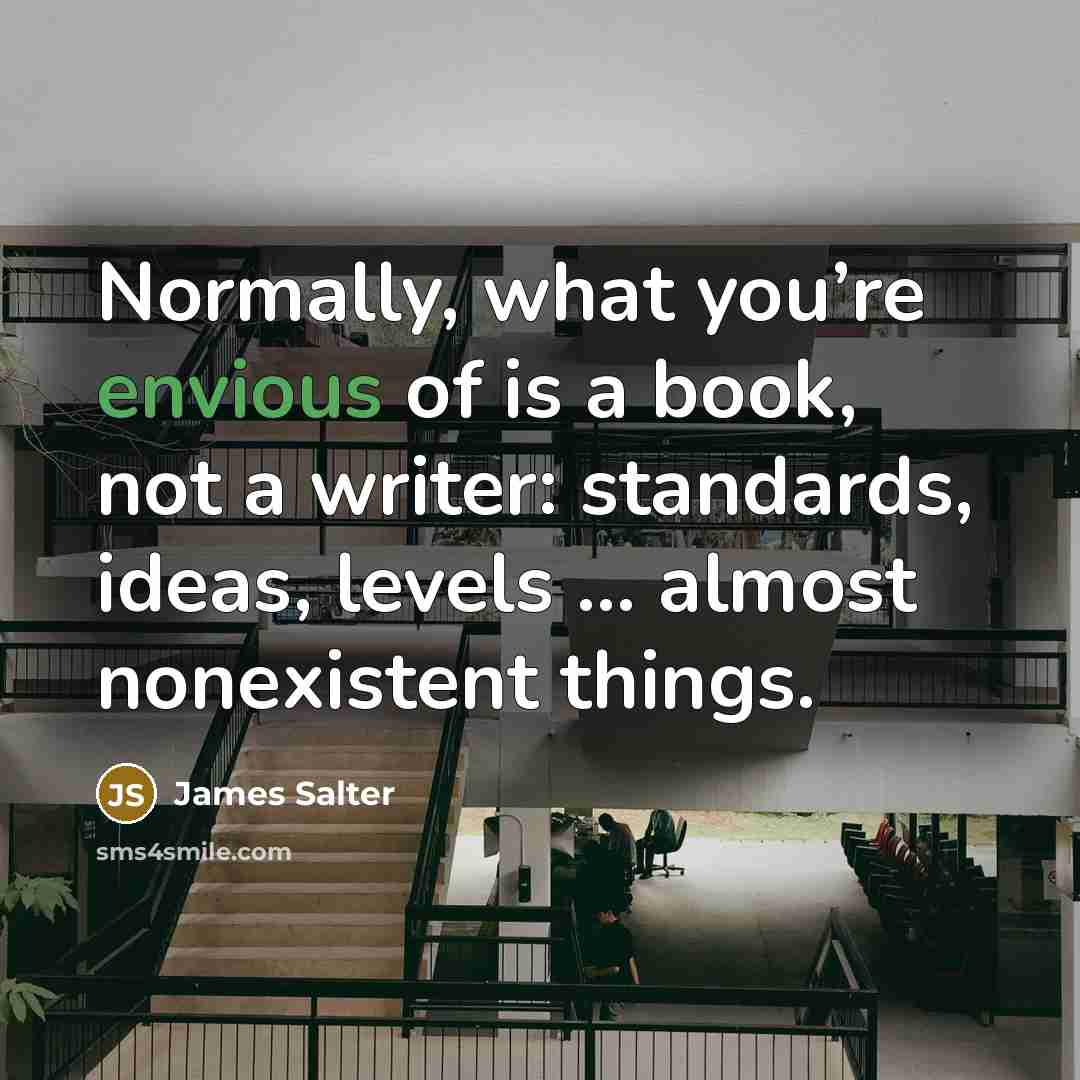 “Normally, what you’re envious of is a book, not a…” quote by James Salter
