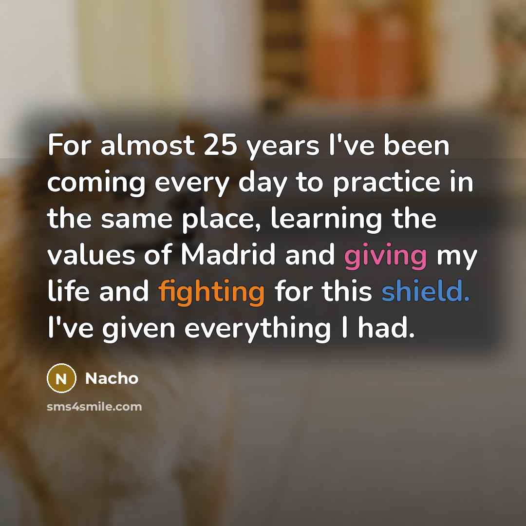 “For almost 25 years I've been coming every day to…” quote by Nacho