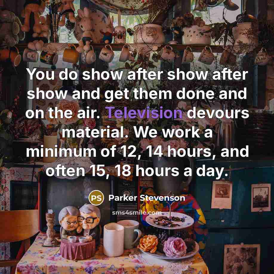 “You do show after show after show and get them…” quote by Parker Stevenson