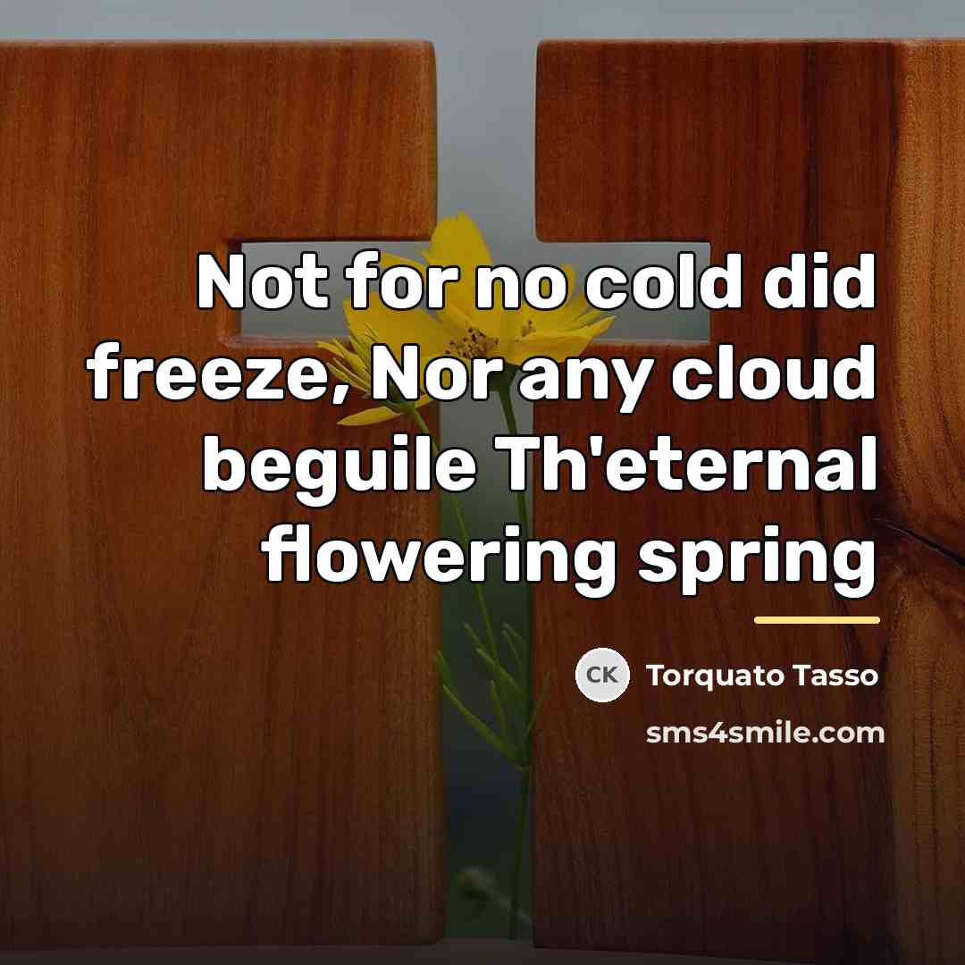 “Not for no cold did freeze, Nor any cloud beguile…” quote by Torquato Tasso