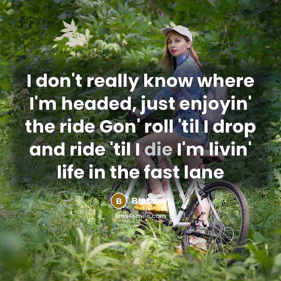 “I don't really know where I'm headed, just enjoyin' the…” quote by Blossom