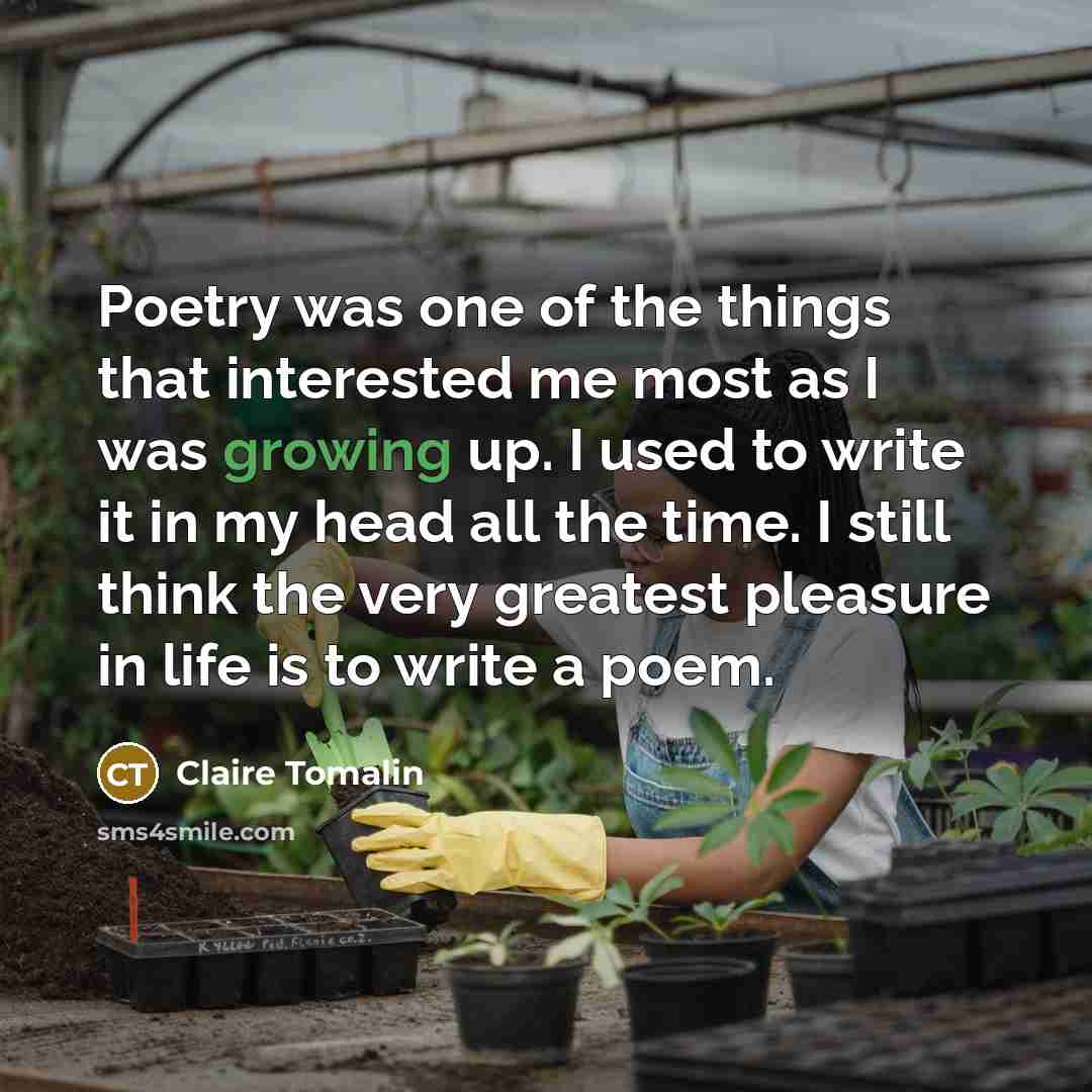 “Poetry was one of the things that interested me most…” quote by Claire Tomalin