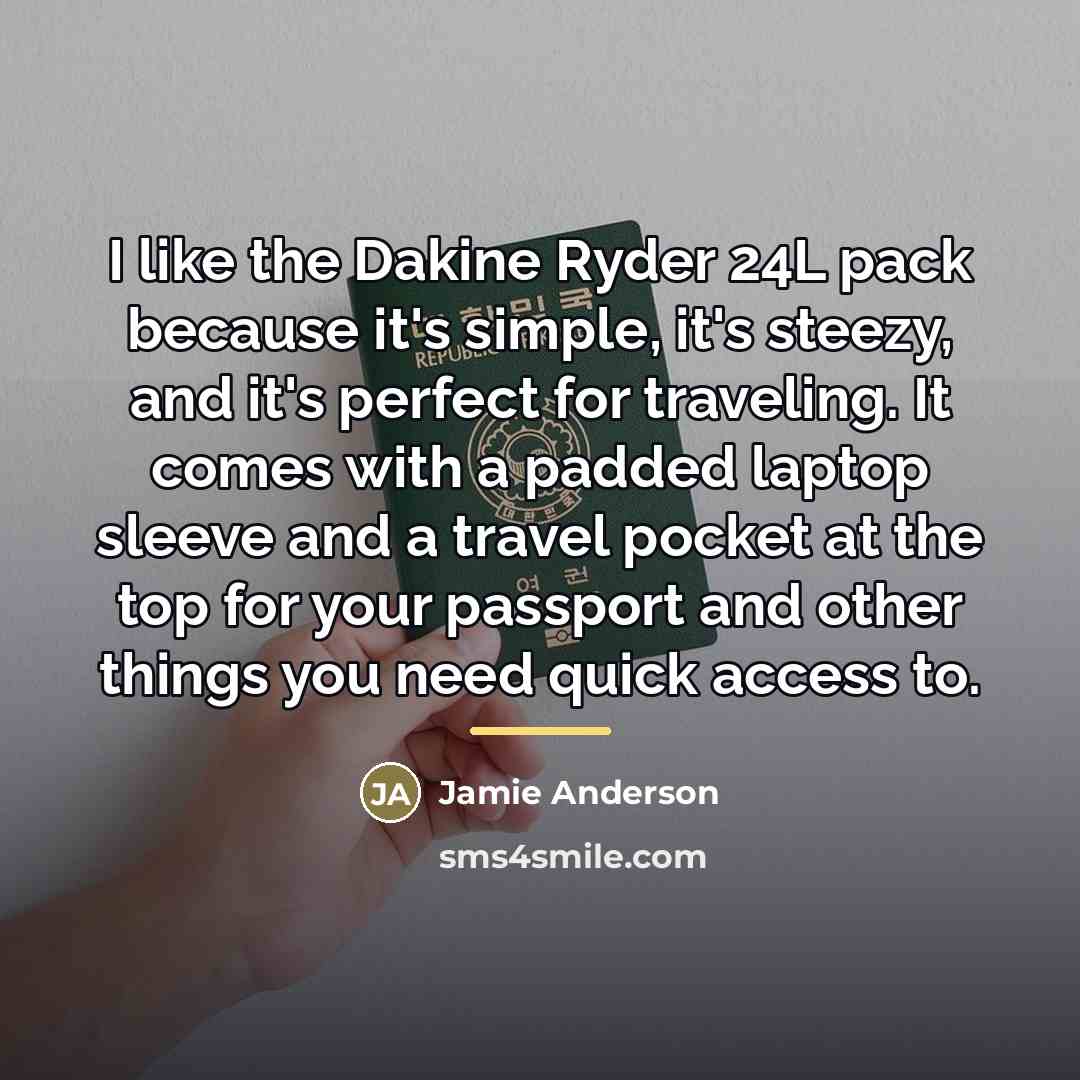 “I like the Dakine Ryder 24L pack because it's simple,…” quote by Jamie Anderson