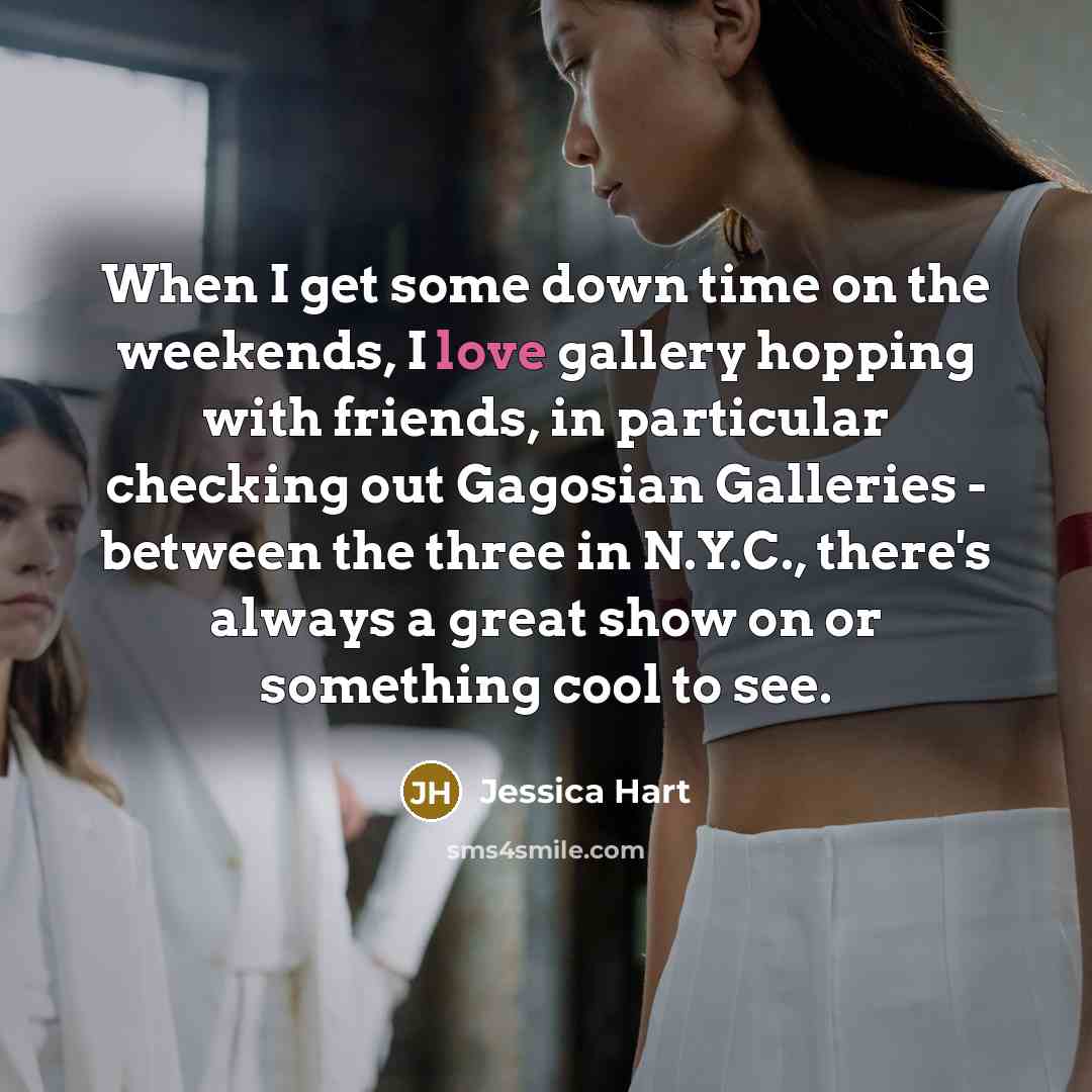 “When I get some down time on the weekends, I…” quote by Jessica Hart