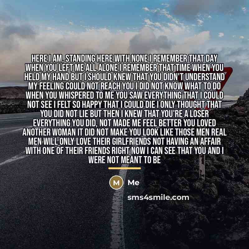 “Here I am, standing here with none I remember that…” quote by Me