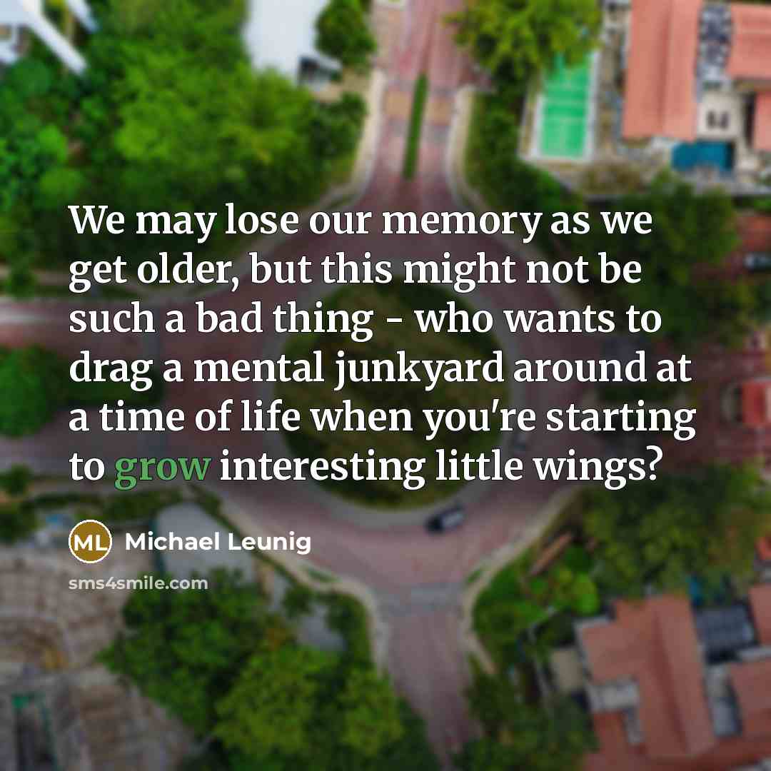“We may lose our memory as we get older, but…” quote by Michael Leunig