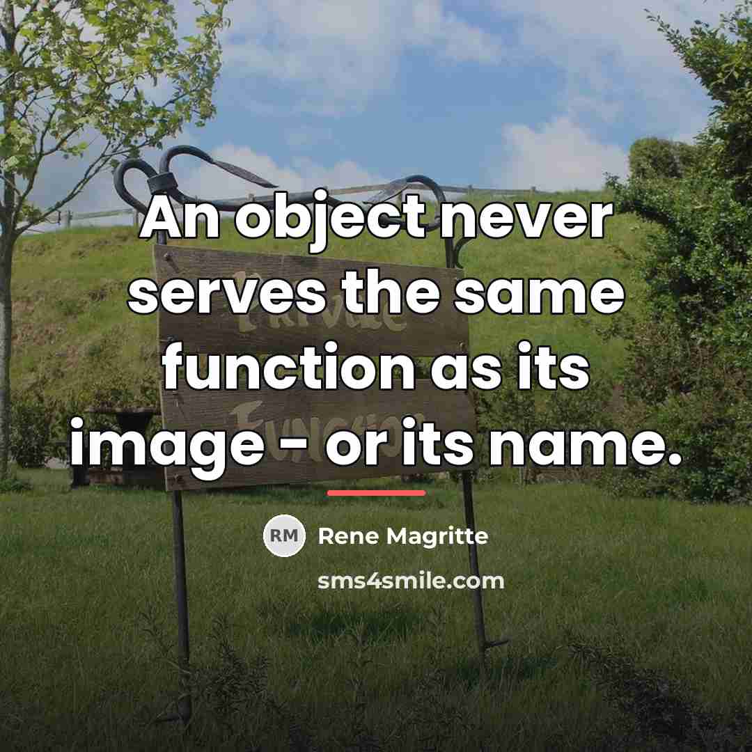“An object never serves the same function as its image…” quote by Rene Magritte