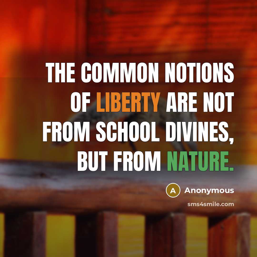“The common Notions of Liberty are not from School Divines,…” quote by Anonymous