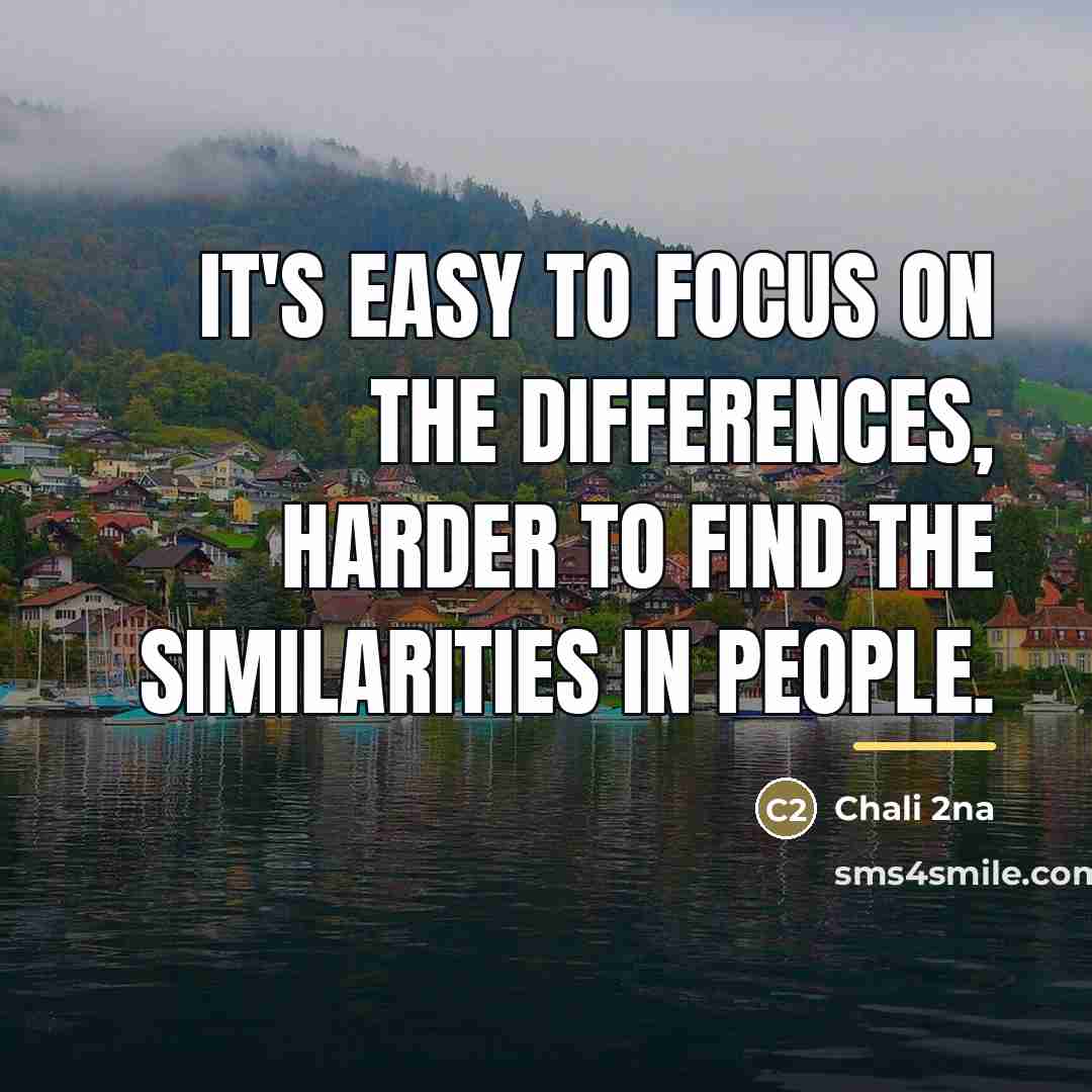 “It's easy to focus on the differences, harder to find…” quote by Chali 2na