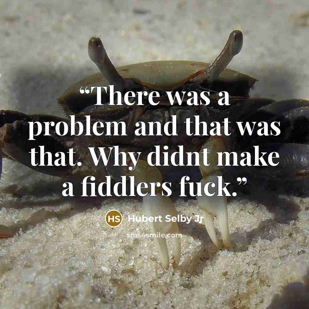 “There was a problem and that was that. Why didnt make a fiddlers fuck.” quote by Hubert Selby Jr