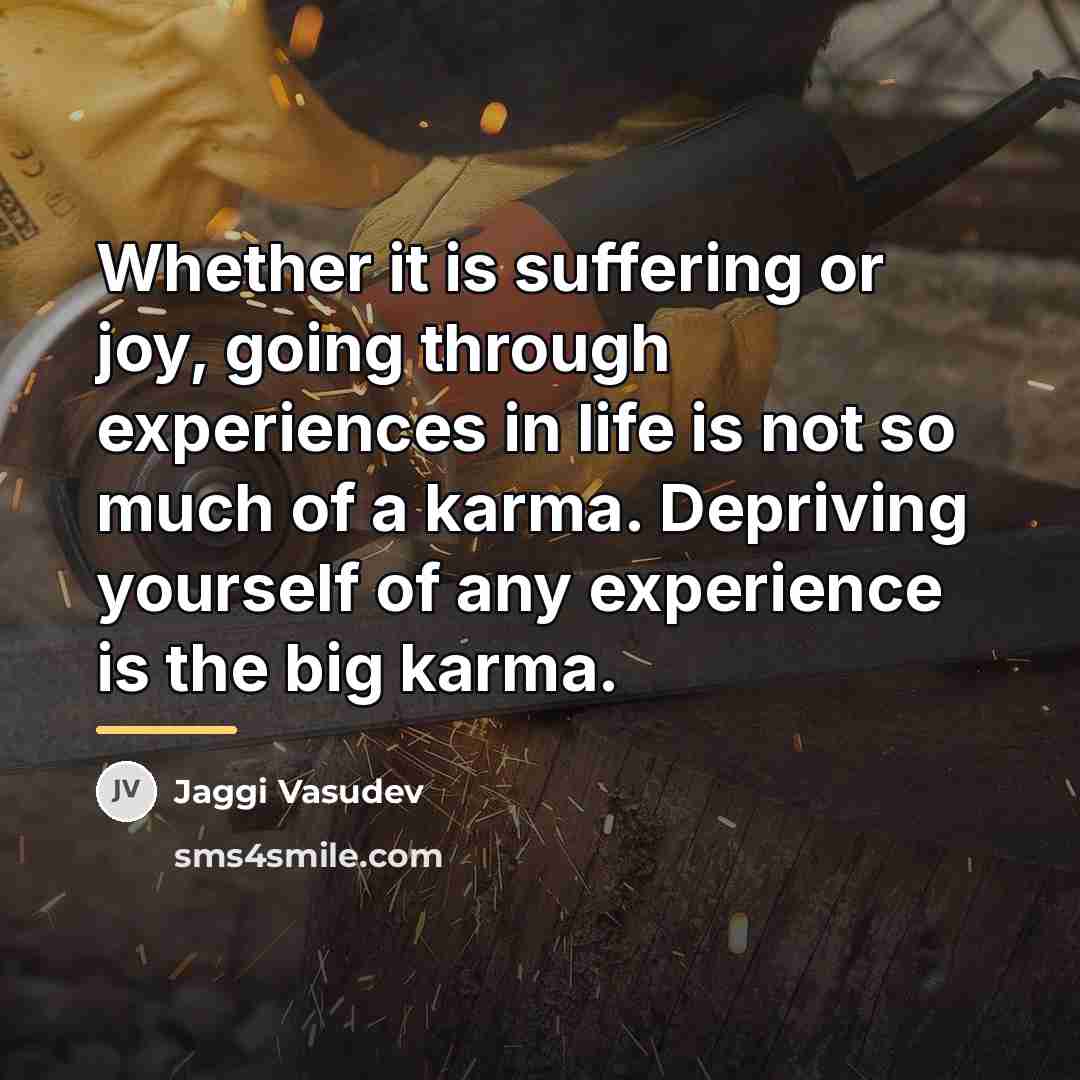 “Whether it is suffering or joy, going through experiences in…” quote by Jaggi Vasudev