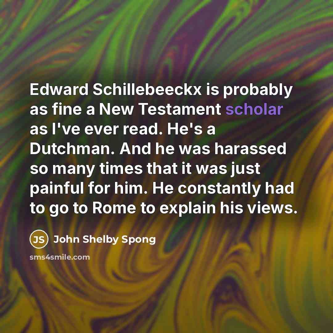 “Edward Schillebeeckx is probably as fine a New Testament scholar…” quote by John Shelby Spong
