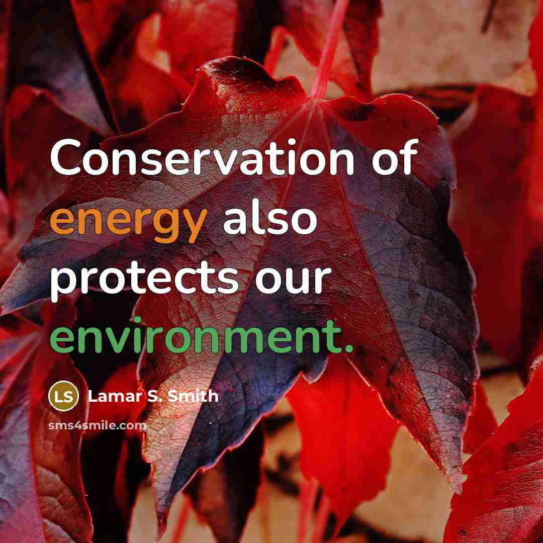“Conservation of energy also protects our environment.…” quote by Lamar S. Smith