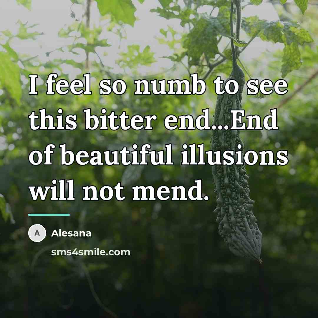 “I feel so numb to see this bitter end...End of…” quote by Alesana
