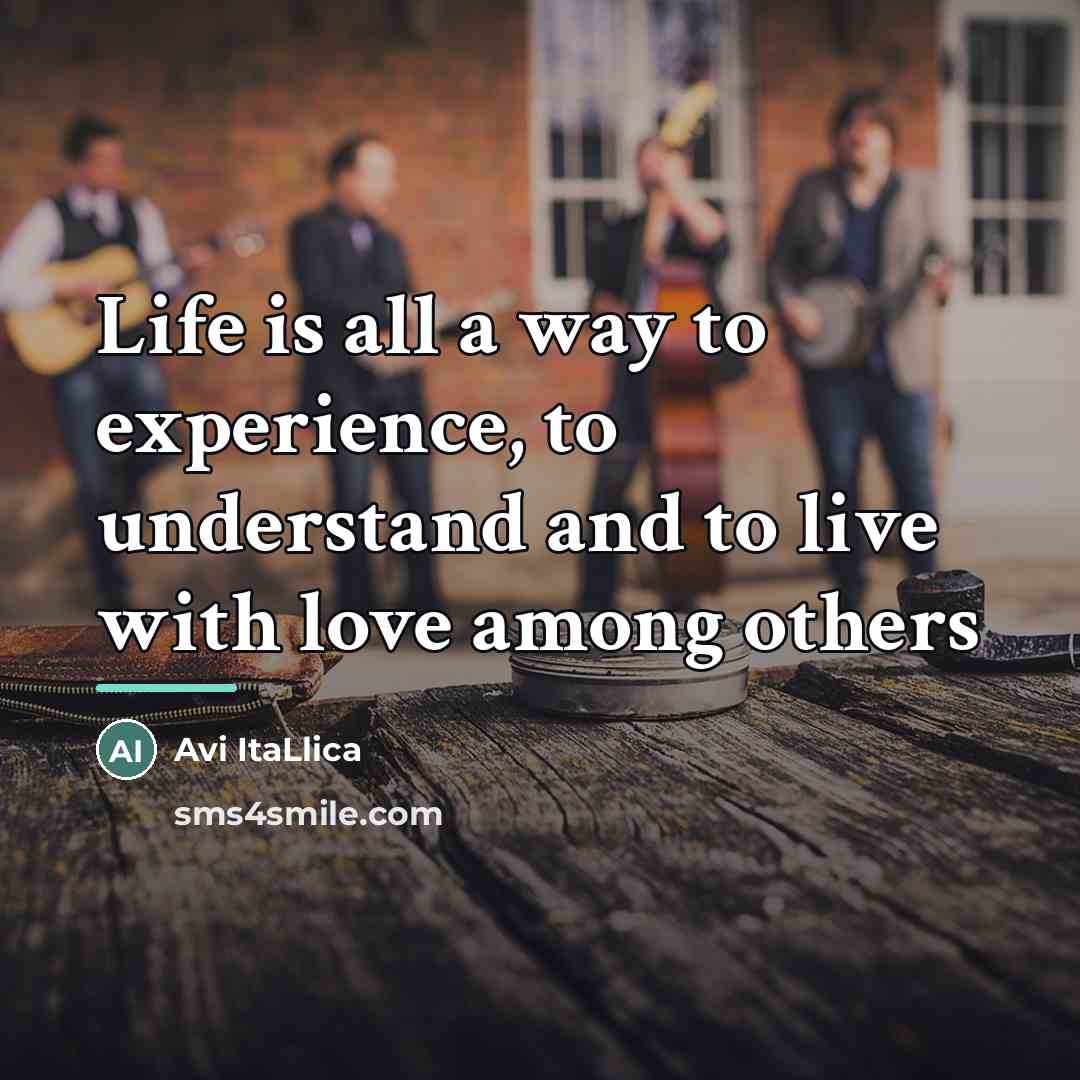 “Life is all a way to experience, to understand and…” quote by Avi ItaLlica
