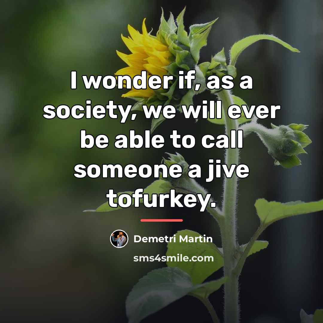 “I wonder if, as a society, we will ever be…” quote by Demetri Martin