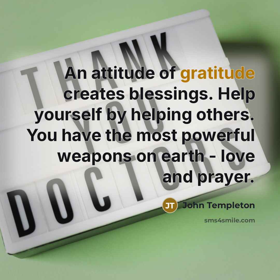 “An attitude of gratitude creates blessings. Help yourself by helping…” quote by John Templeton