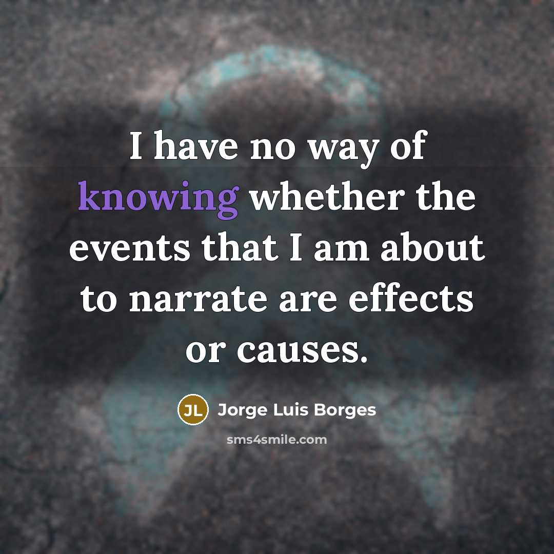 “I have no way of knowing whether the events that…” quote by Jorge Luis Borges