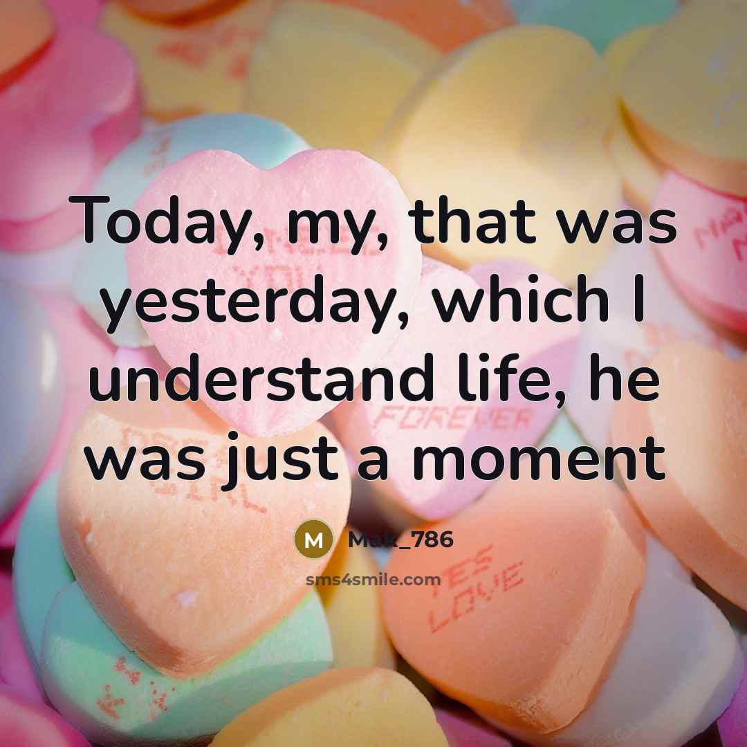 “Today, my, that was yesterday, which I understand life, he…” quote by Mak_786