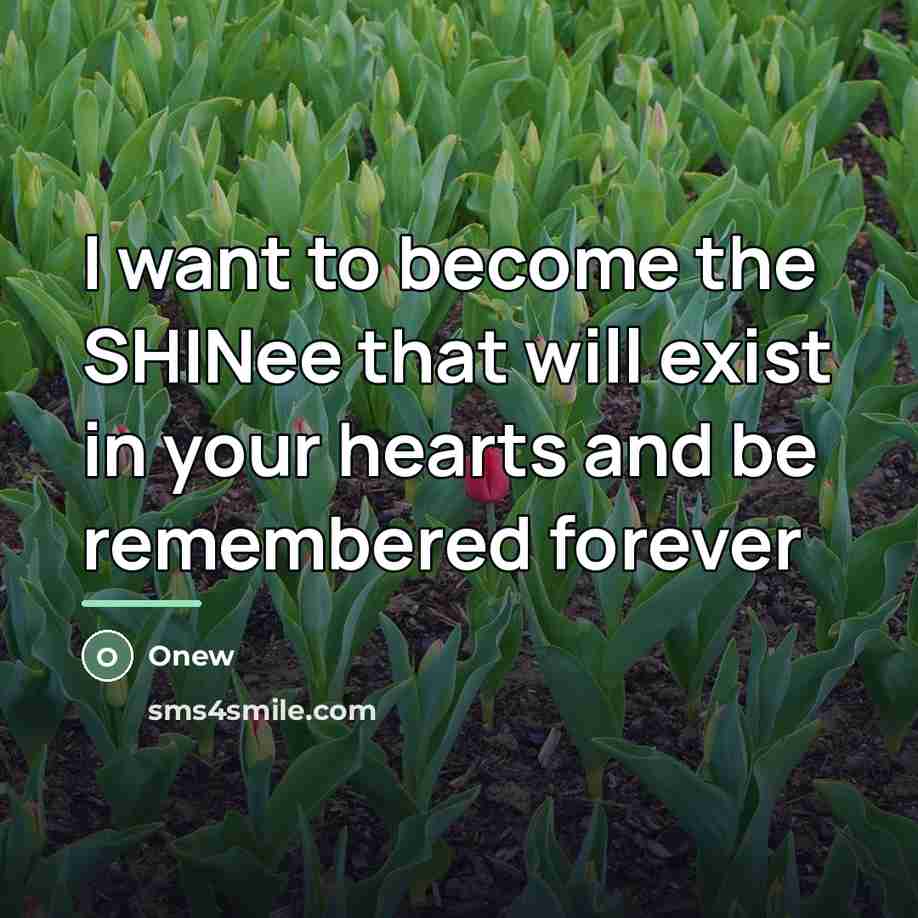 “I want to become the SHINee that will exist in…” quote by Onew