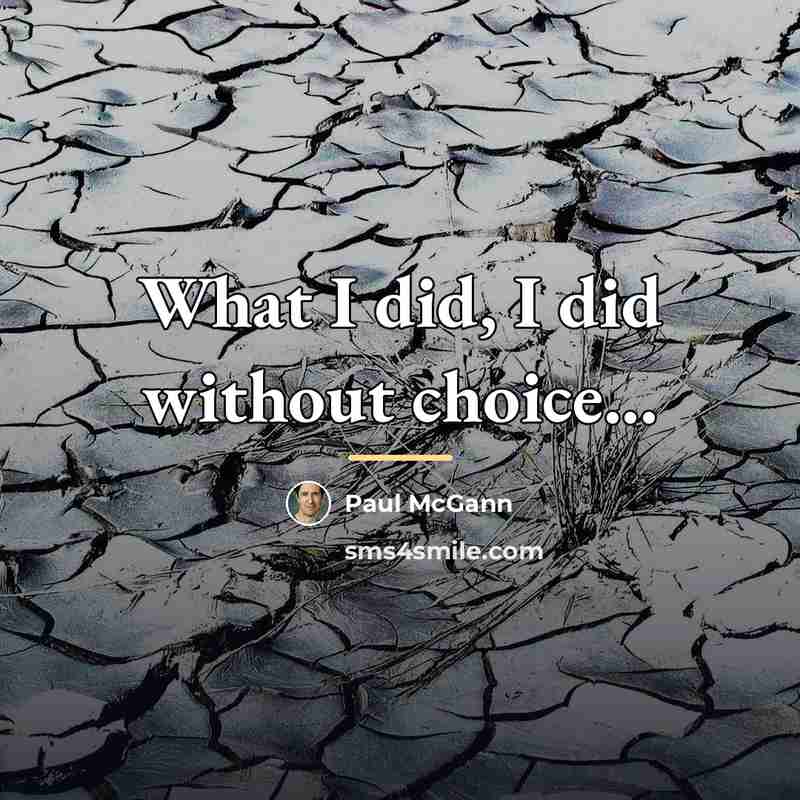 “What I did, I did without choice...…” quote by Paul McGann