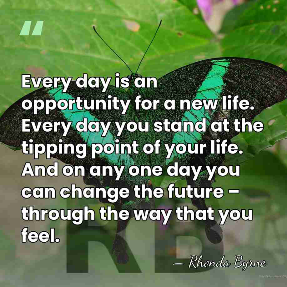 Every day is an opportunity for a new life. Every day you&hellip; - Rhonda Byrne