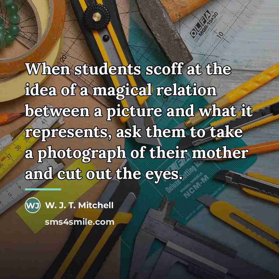“When students scoff at the idea of a magical relation…” quote by W. J. T. Mitchell