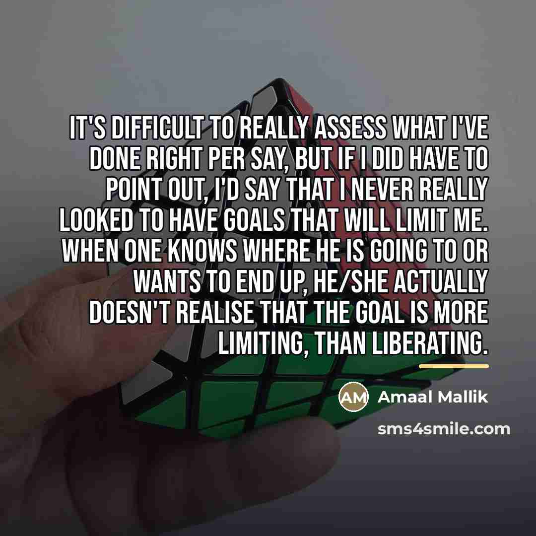 “It's difficult to really assess what I've done right per…” quote by Amaal Mallik