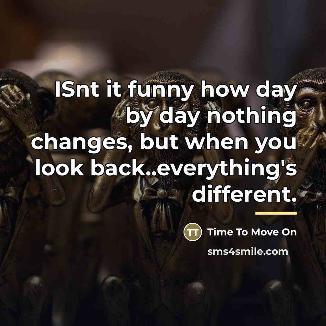“ISnt it funny how day by day nothing changes, but…” quote by Time To Move On