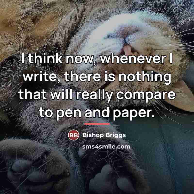 “I think now, whenever I write, there is nothing that…” quote by Bishop Briggs
