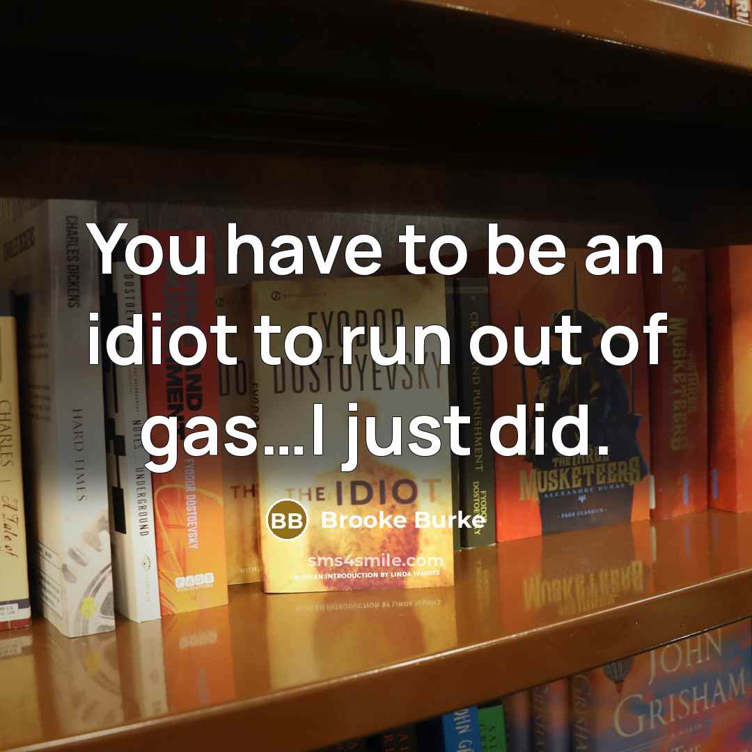 “You have to be an idiot to run out of gas…I just did.” quote by Brooke Burke