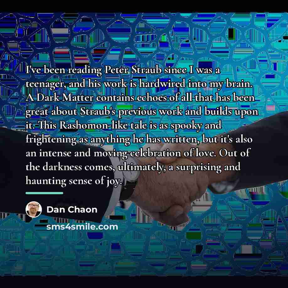 “I've been reading Peter Straub since I was a teenager,…” quote by Dan Chaon