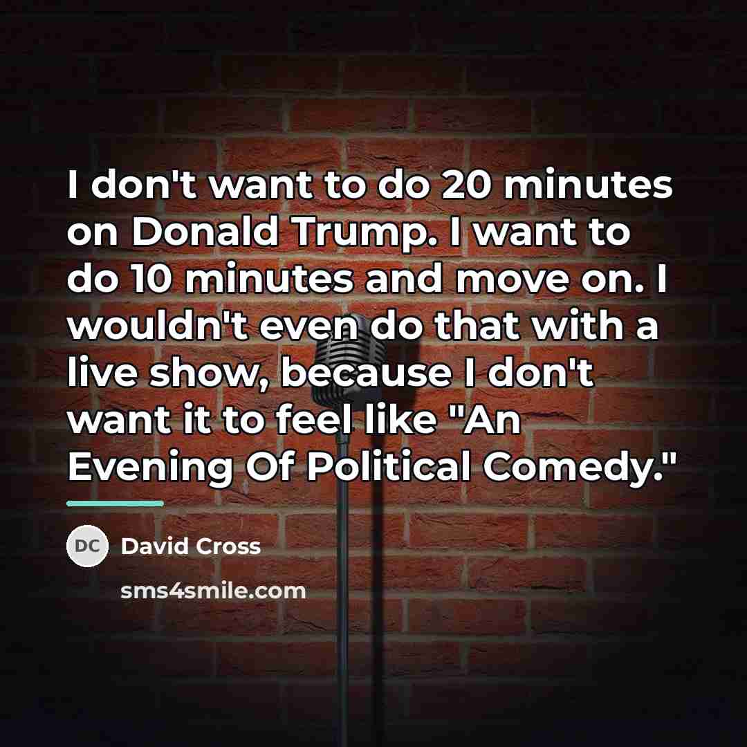 “I don't want to do 20 minutes on Donald Trump.…” quote by David Cross