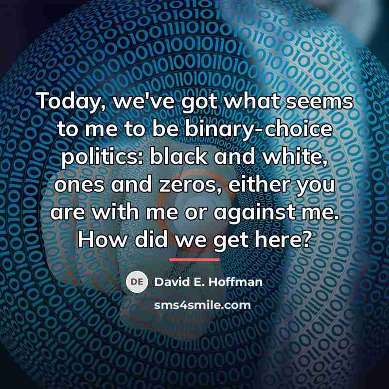 “Today, we've got what seems to me to be binary-choice…” quote by David E. Hoffman