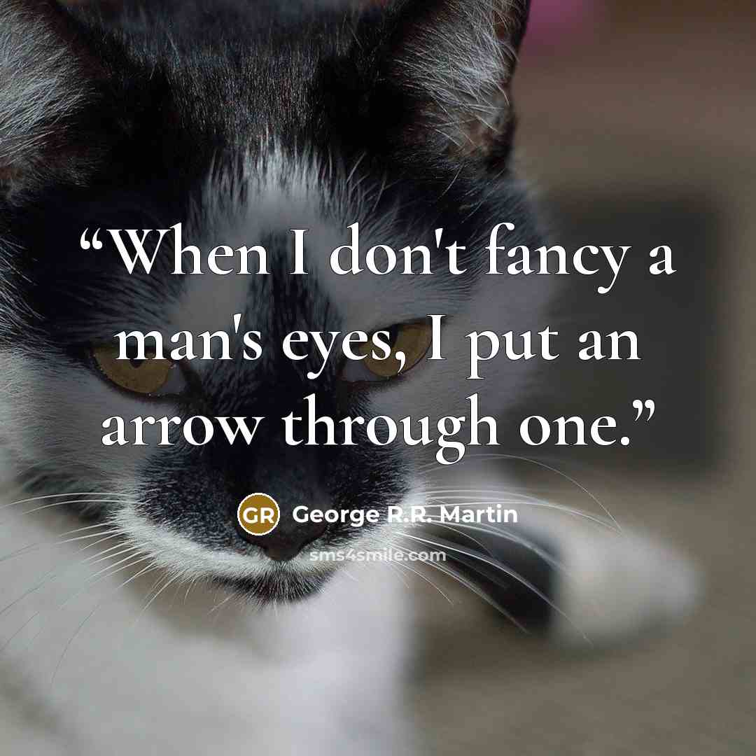 “When I don't fancy a man's eyes, I put an arrow through one.” quote by George R.R. Martin